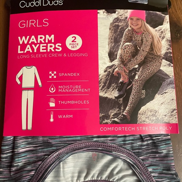 Cuddle duds warm layers two piece long sleeve crew and leggings set - Picture 2 of 5